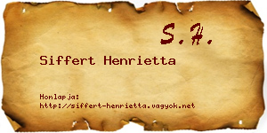 Siffert Henrietta névjegykártya