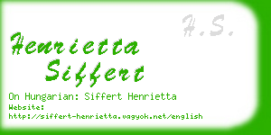 henrietta siffert business card